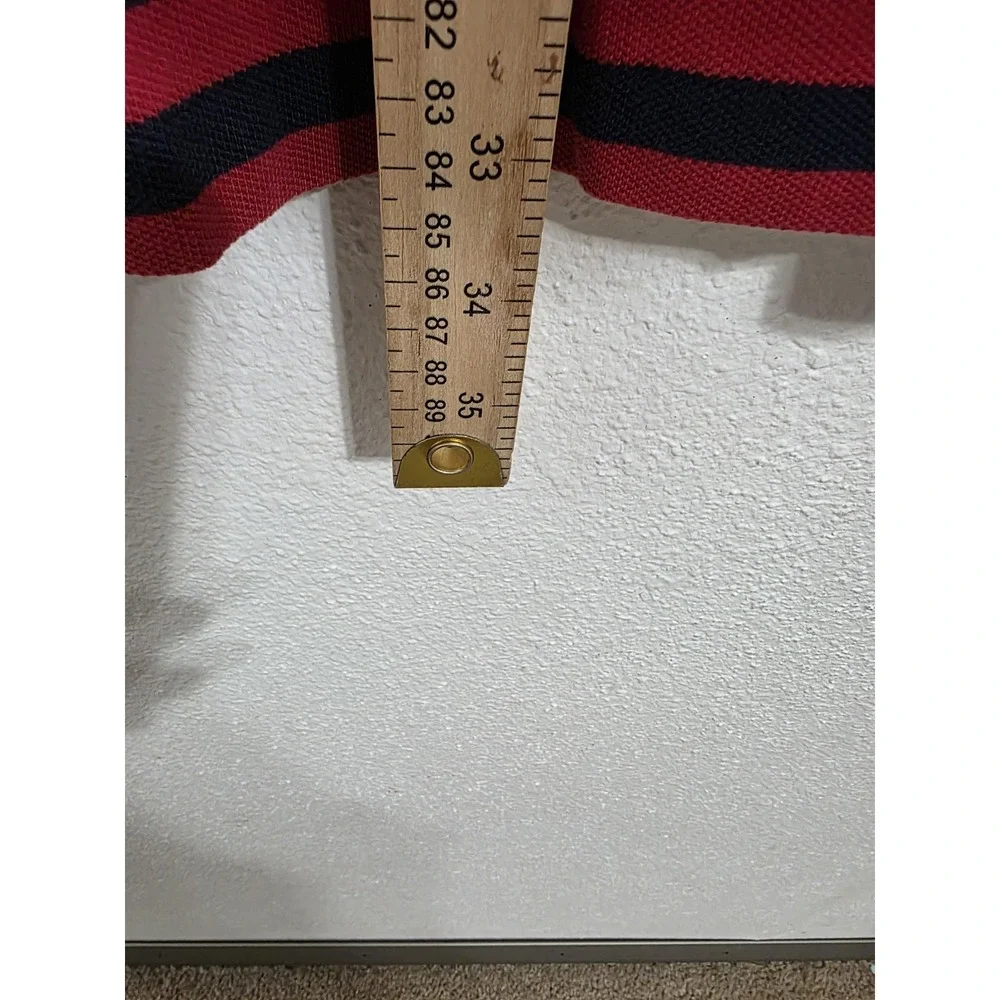 Polo By Ralph Lauren Polo Shirt Mens 2XL Big Red Navy Stripe Short Sleeve